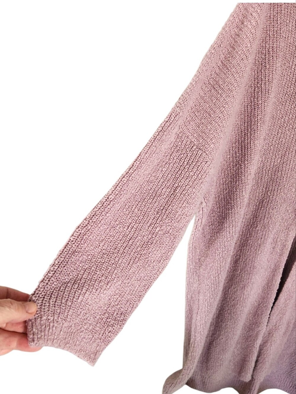 Free People Beach Coco Mockneck Pullover Sweater Burnished Lilac Front Slit LG - Picture 5 of 13